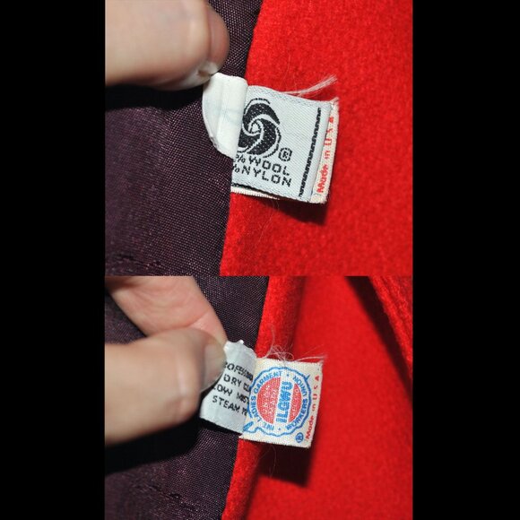 Vintage Rothschild Wool Coat Girls Size 4 Red & Blue Pea Coat - Picture 5 of 15